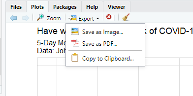 See the Plots pane “Export” button